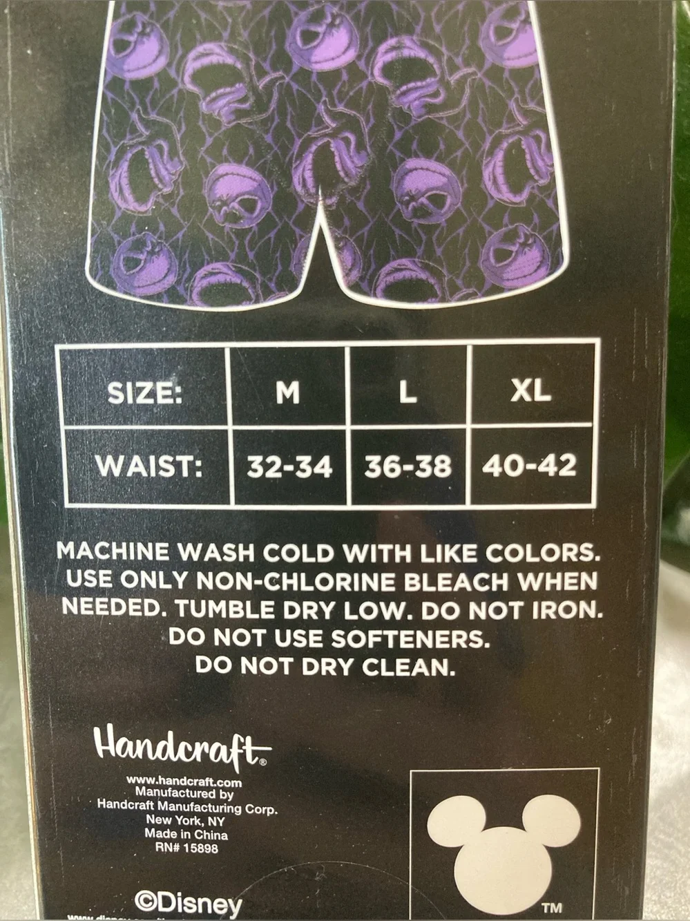DISNEY Tim Burton's Nightmare Before Christmas Boxer Brief Men’s Sz M Purple NIB